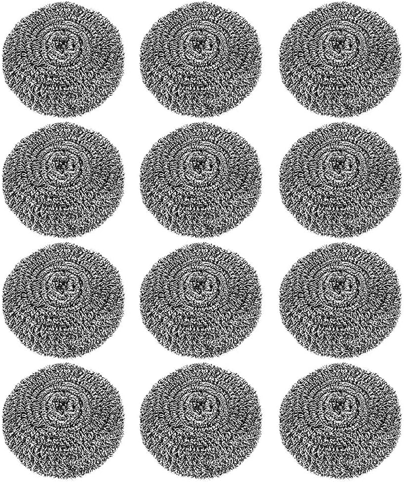 Stainless Steel Scourer Pads Steel Sponges Stainless Steel Scrubber Balls for Kitchen, Bathroom, Pots and Pans (12PCS)